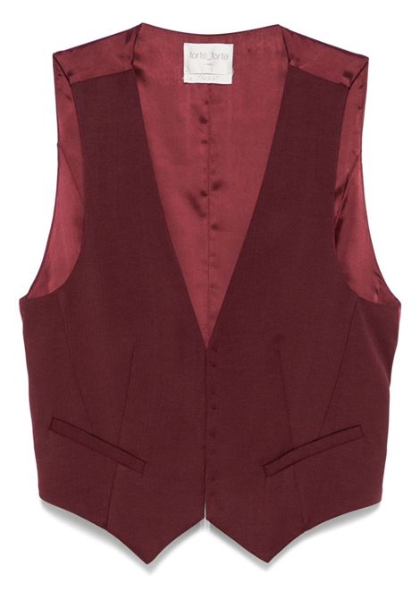 Red textured waistcoat Forte forte - women